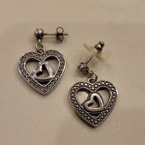 Lightweight Silver Heart Earrings